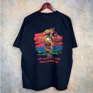 VTG Y2K Biker Snake Dragon T Shirt Sz XL Black Choppers Ride Deals Gap NC